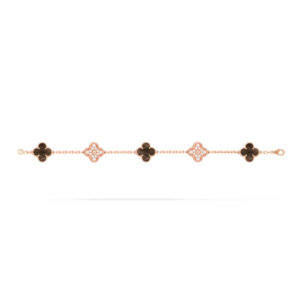Pulsera Vintage Alhambra 5 Motivos Copo de Nieve Gris - Rosa