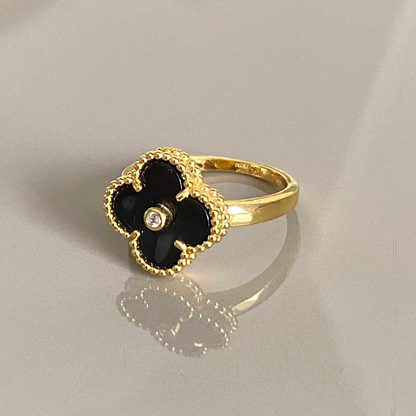 Anillo Vintage Alhambra Negro - Oro 18K