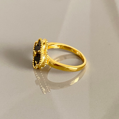 Anillo Vintage Alhambra Negro - Oro 18K