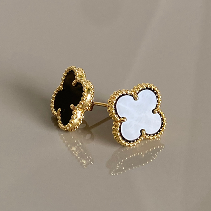 Pendiente Vintage Alhambra Negro - Oro 18K