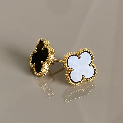 Conjunto Alhambra Vintage Trevo Completo Negro - Oro 18K