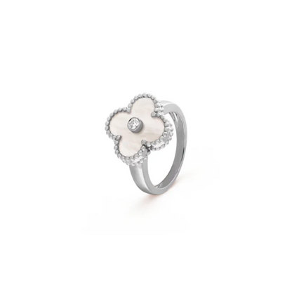 Anillo Vintage Alhambra Blanco - Plata de Ley