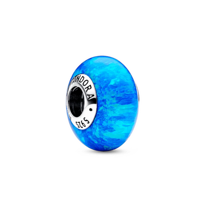 Charm Redondo Océano en Vidrio Murano Azul.