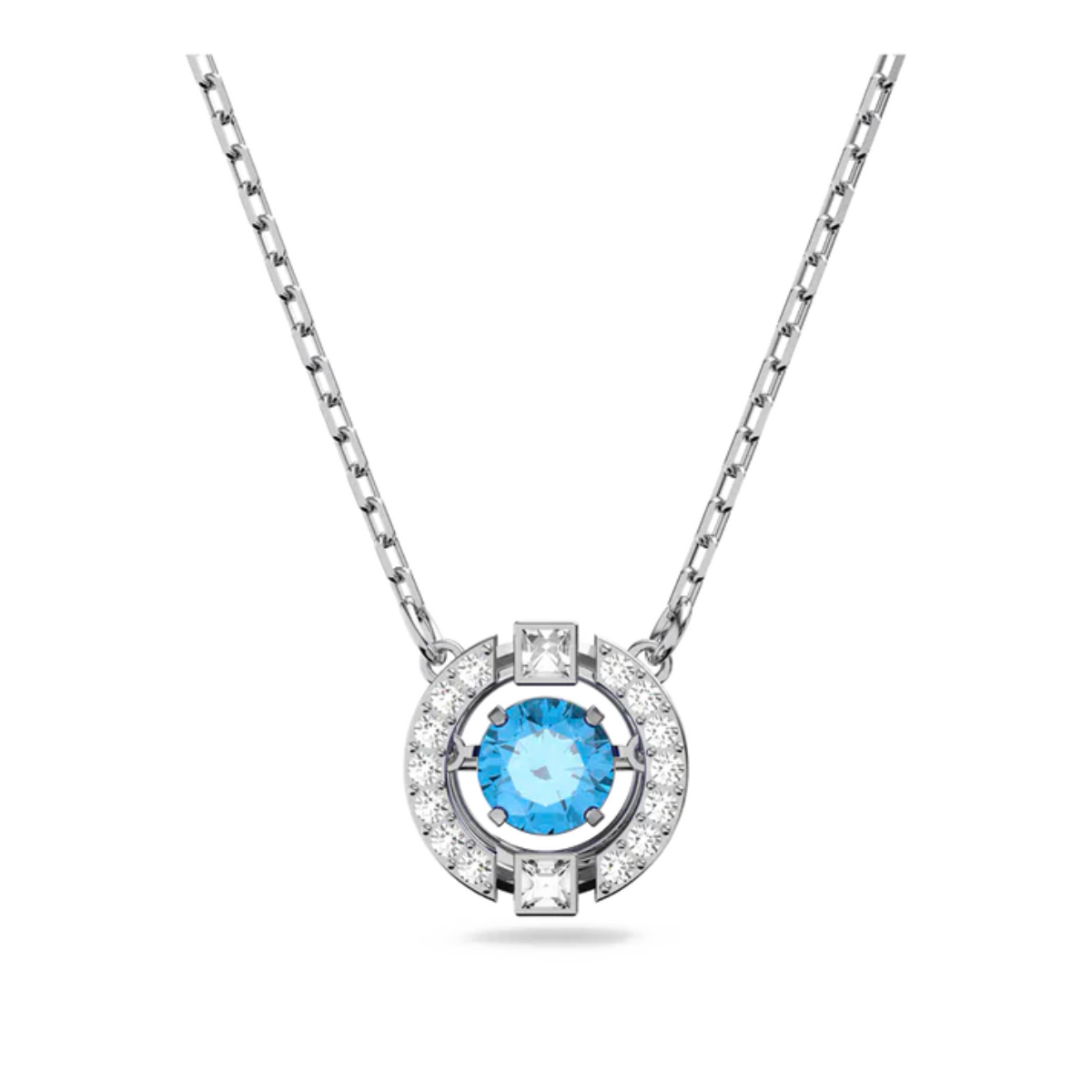 Collar Sparkling Dance Round Azul - Plata 925