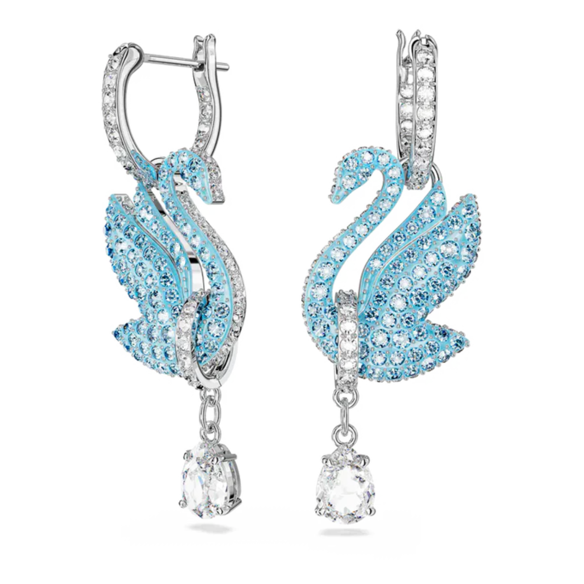 Pendientes Largos Iconic Swan Cisne Azules - Plata 925