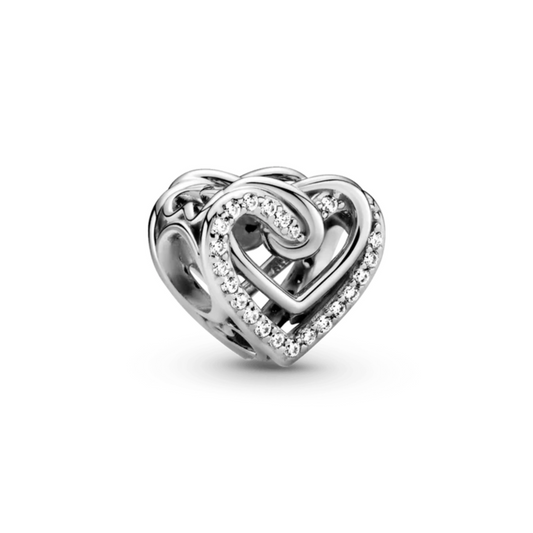 Charm Corazones Entrelazados Brillantes.