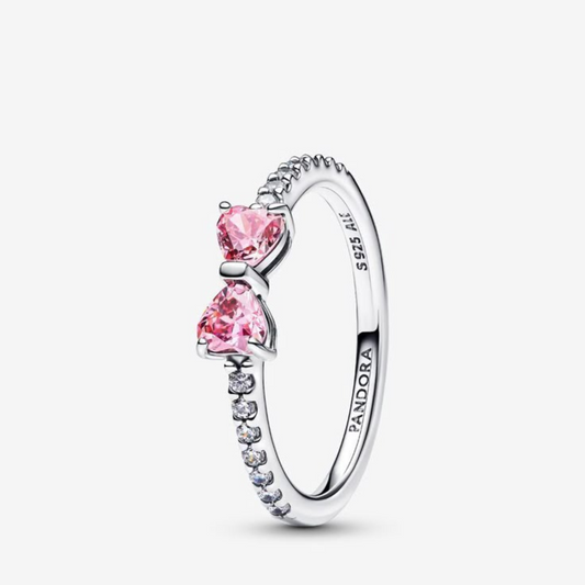 Anillo Lazo Rosa - Plata 925