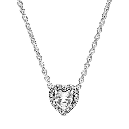 Collar Corazón Halo Brillante - Plata 925