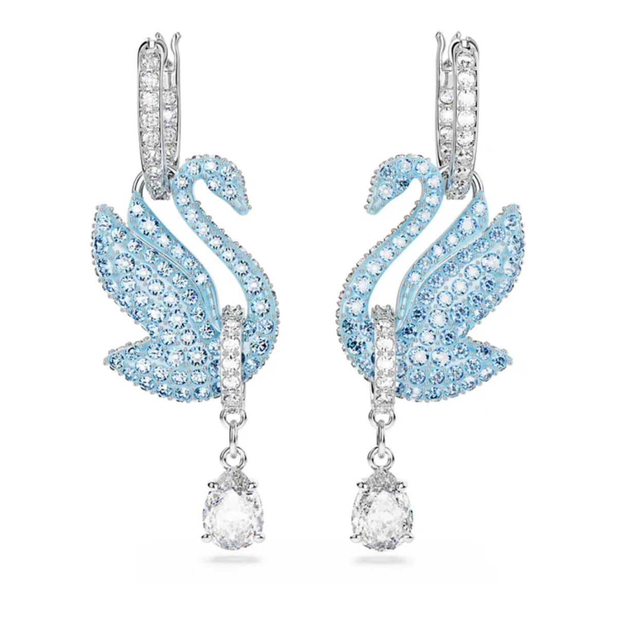 Pendientes Largos Iconic Swan Cisne Azules - Plata 925