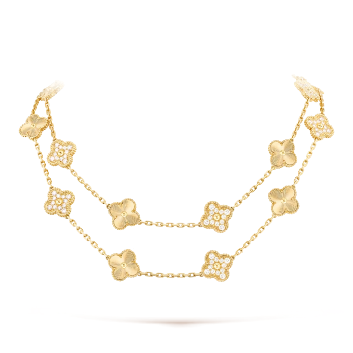 Collar Vintage Alhambra 20 Motivos Copo de Nieve Brillante - Oro 18K