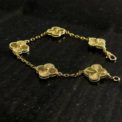 Pulsera Alhambra 5 Motivos Brillante - Oro 18K