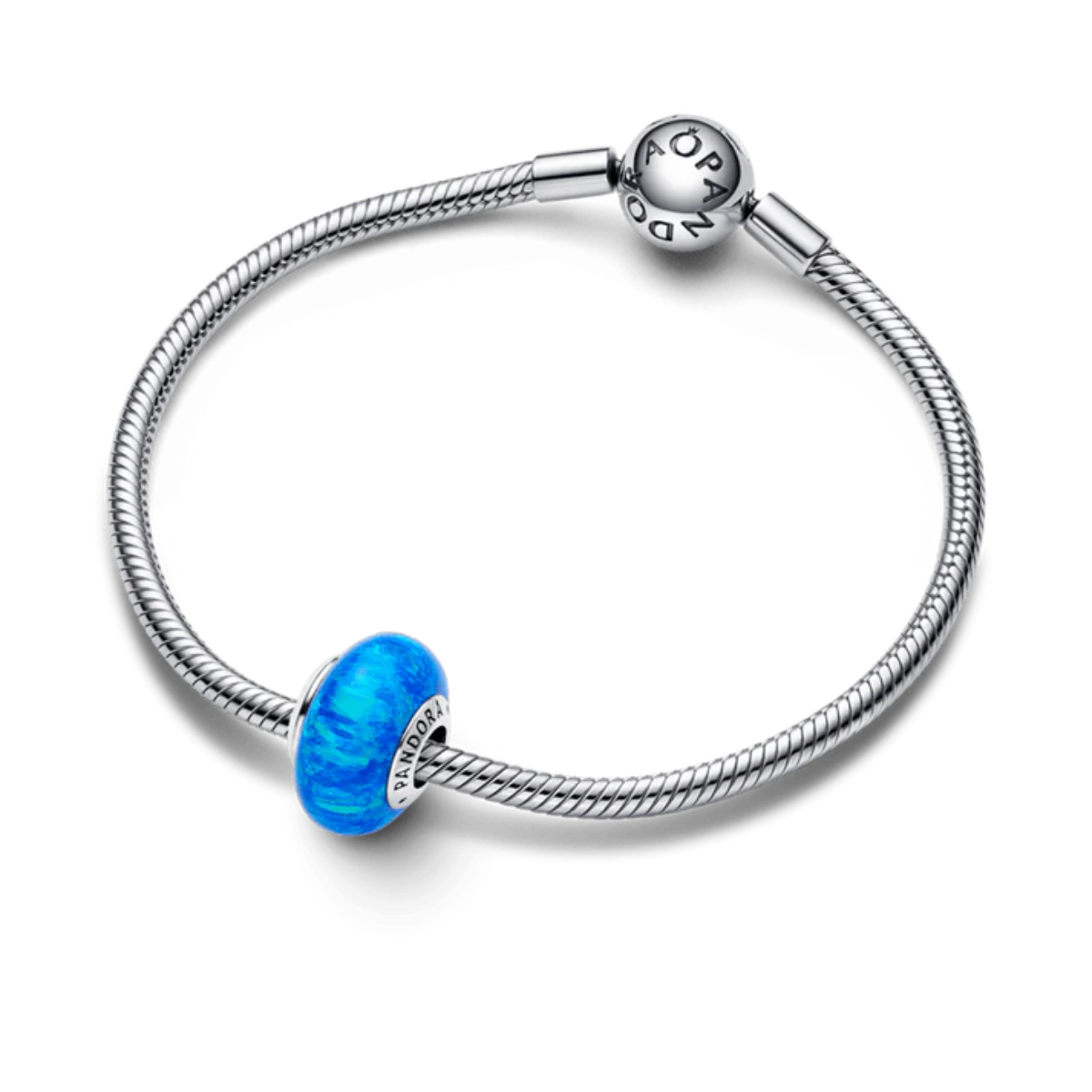 Charm Redondo Océano en Vidrio Murano Azul.