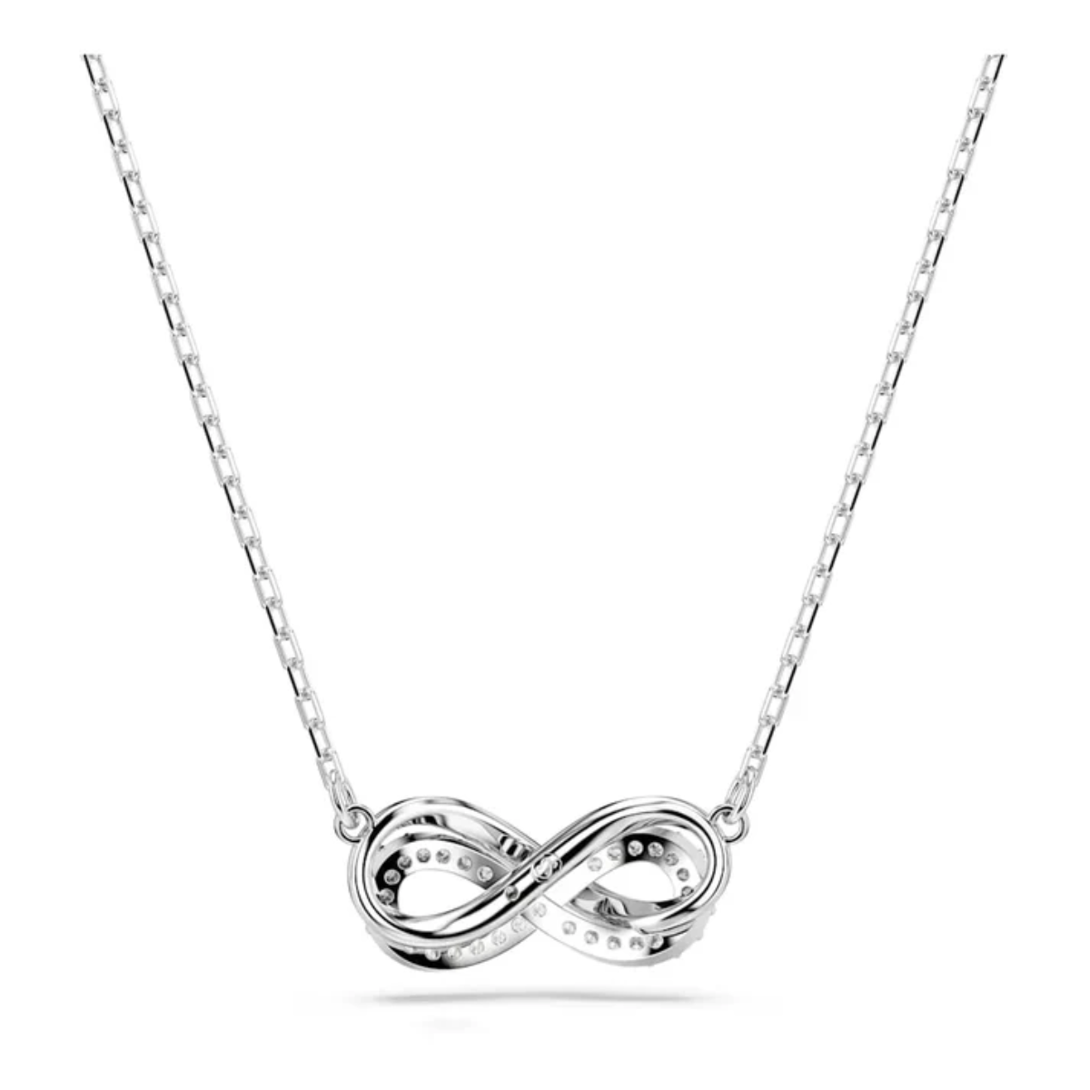 Pingente Hyperbola, Pavé, Infinity, Branco - Prata 925