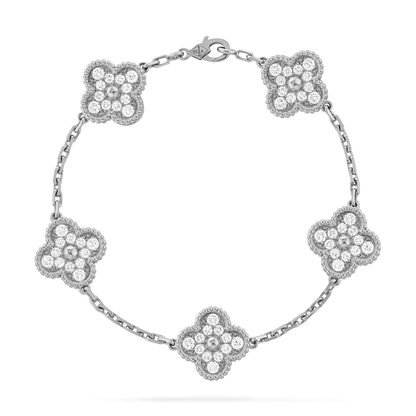 Pulsera Vintage Alhambra 5 Motivos Snowflake - Plata