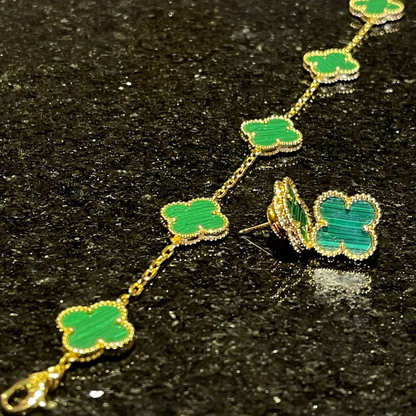 Collar Vintage Alhambra 10 Motivos Verde - Oro 18K