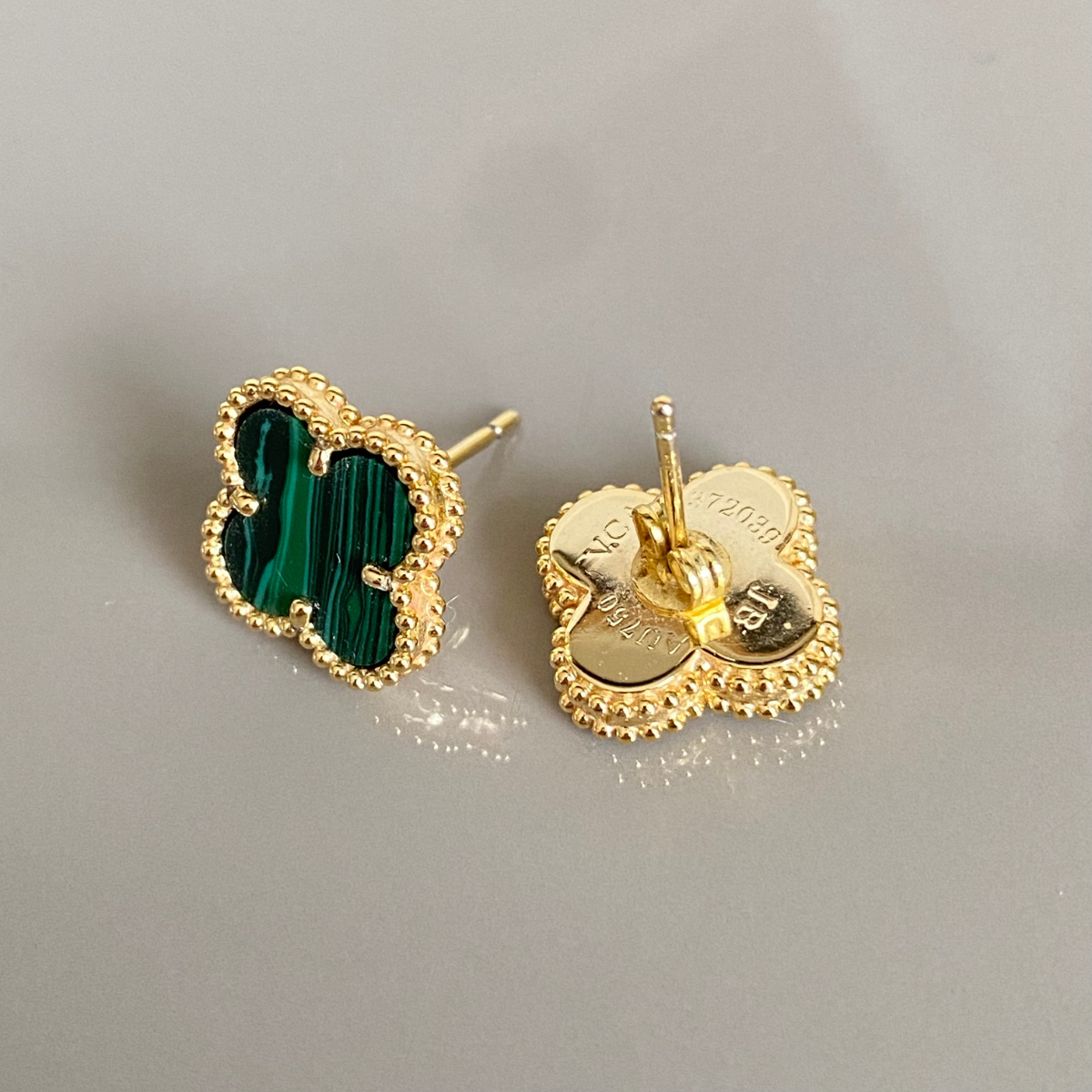 Pendiente Vintage Alhambra Verde - Oro 18K