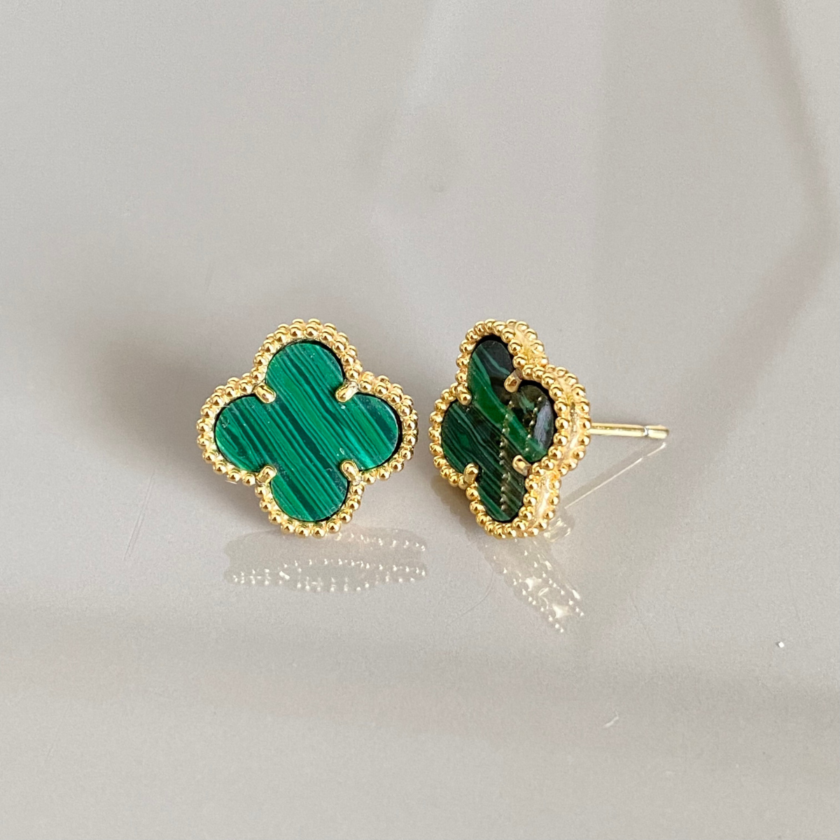 Pendiente Vintage Alhambra Verde - Oro 18K