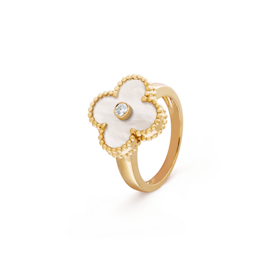 Anillo Vintage Alhambra White - Gold 18K