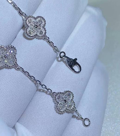 Pulsera Vintage Alhambra 5 Motivos Snowflake - Plata