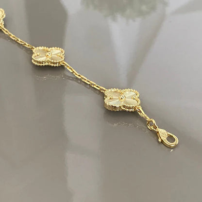 Conjunto Collar 10 Tréboles y Pendiente Brillante - Oro 18k