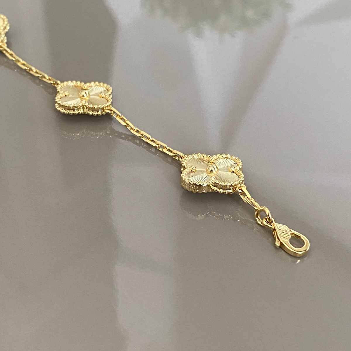 Pulsera Alhambra 5 Motivos Brillante - Oro 18K
