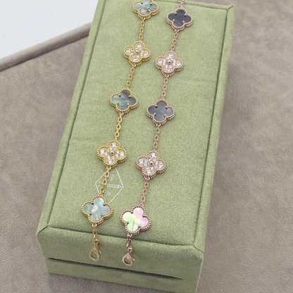 Pulsera Vintage Alhambra 5 Motivos Copo de Nieve Gris - Rosa